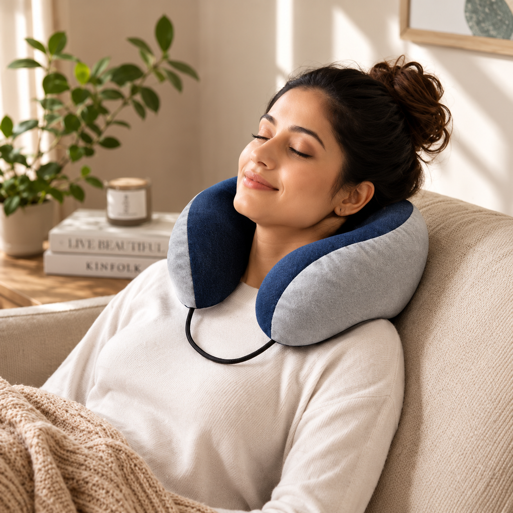 Memory Foam Travel Neck Pillow – Comfortable Neck Support