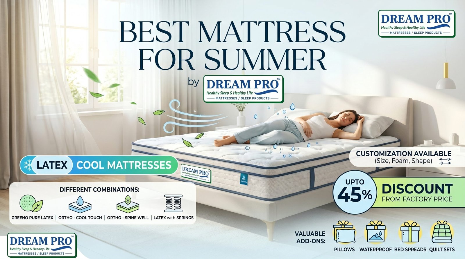 Best Mattress For Summer by Dream Pro - Latex Cool Mattresses